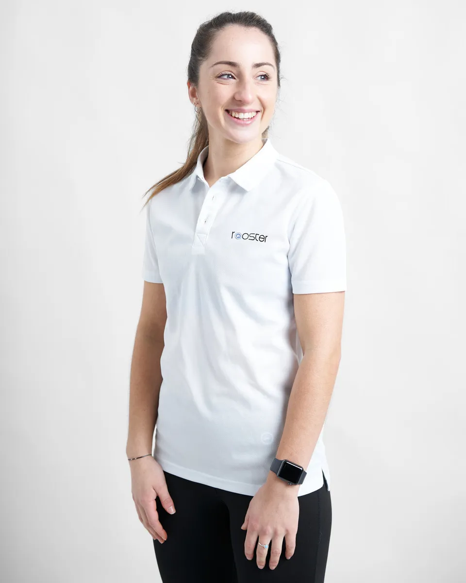 Rooster Technical Polo femme blanc manches courtes