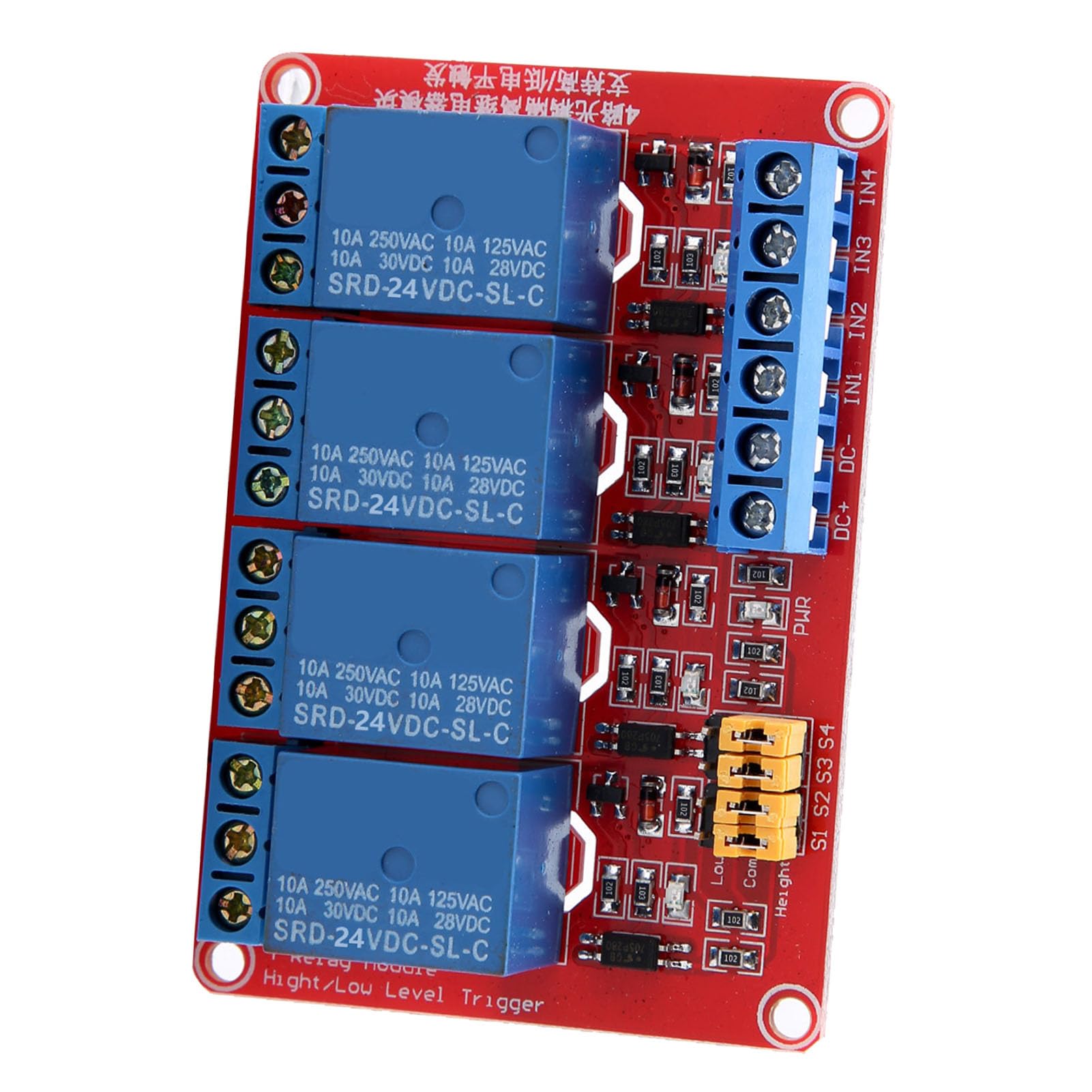 FTVOGUE module relais 4 canaux 24V CC optocoupleur
