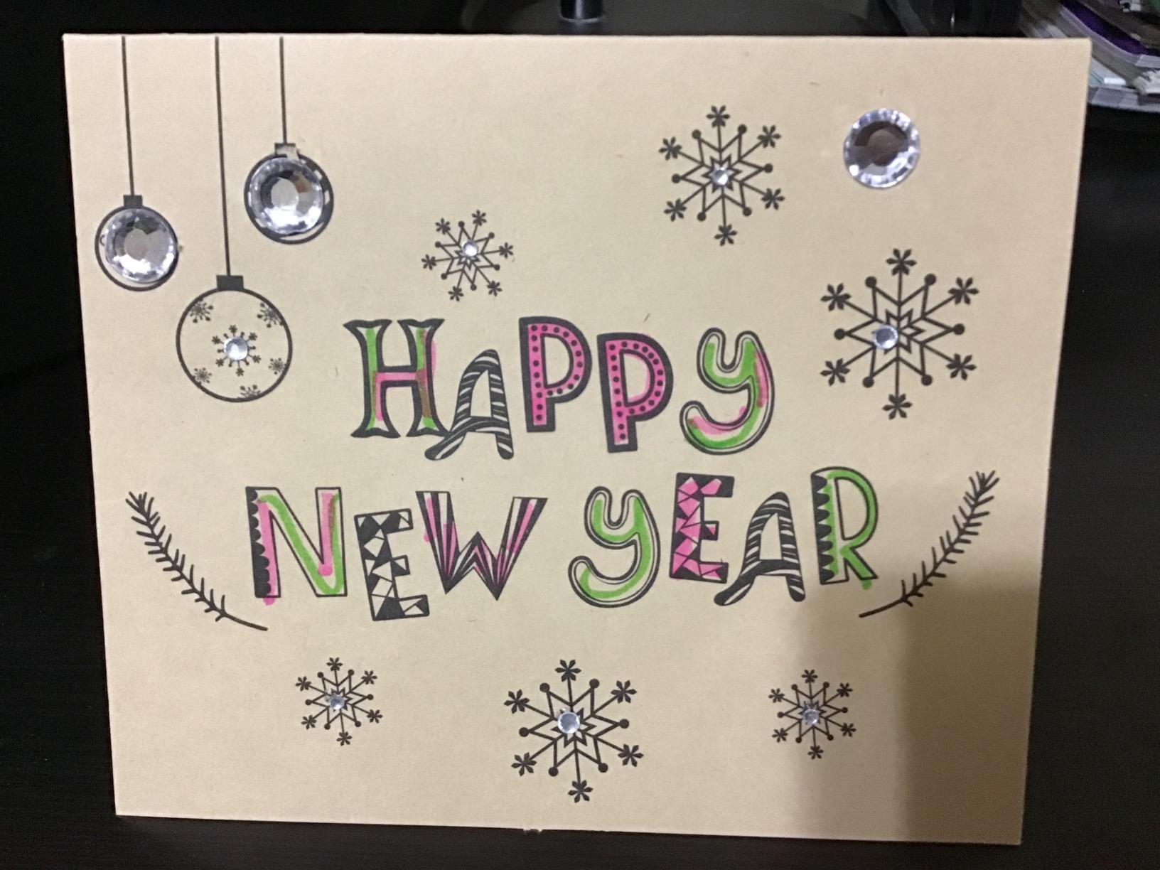 FEPITO cartes de voeux Bonne Année kraft 36 pièces