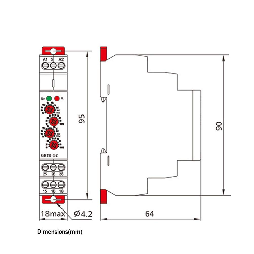 Jadeshay Installation Électrique GRT8-S1 relais temporisé 12-240V