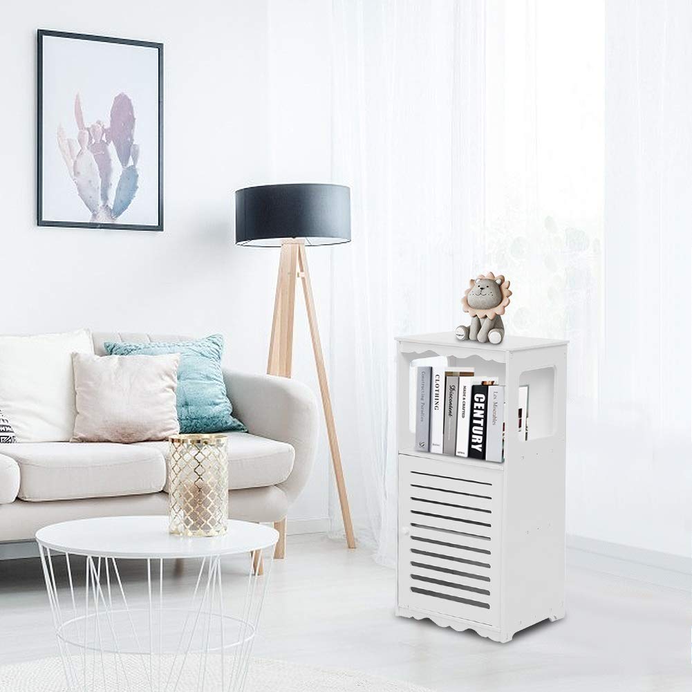 Ejoyous Bathroom petite armoire blanche 3 niveaux 39,5x28x80cm