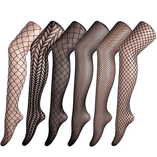 FEPITO Collants Résille Noirs S-M Taille Haute