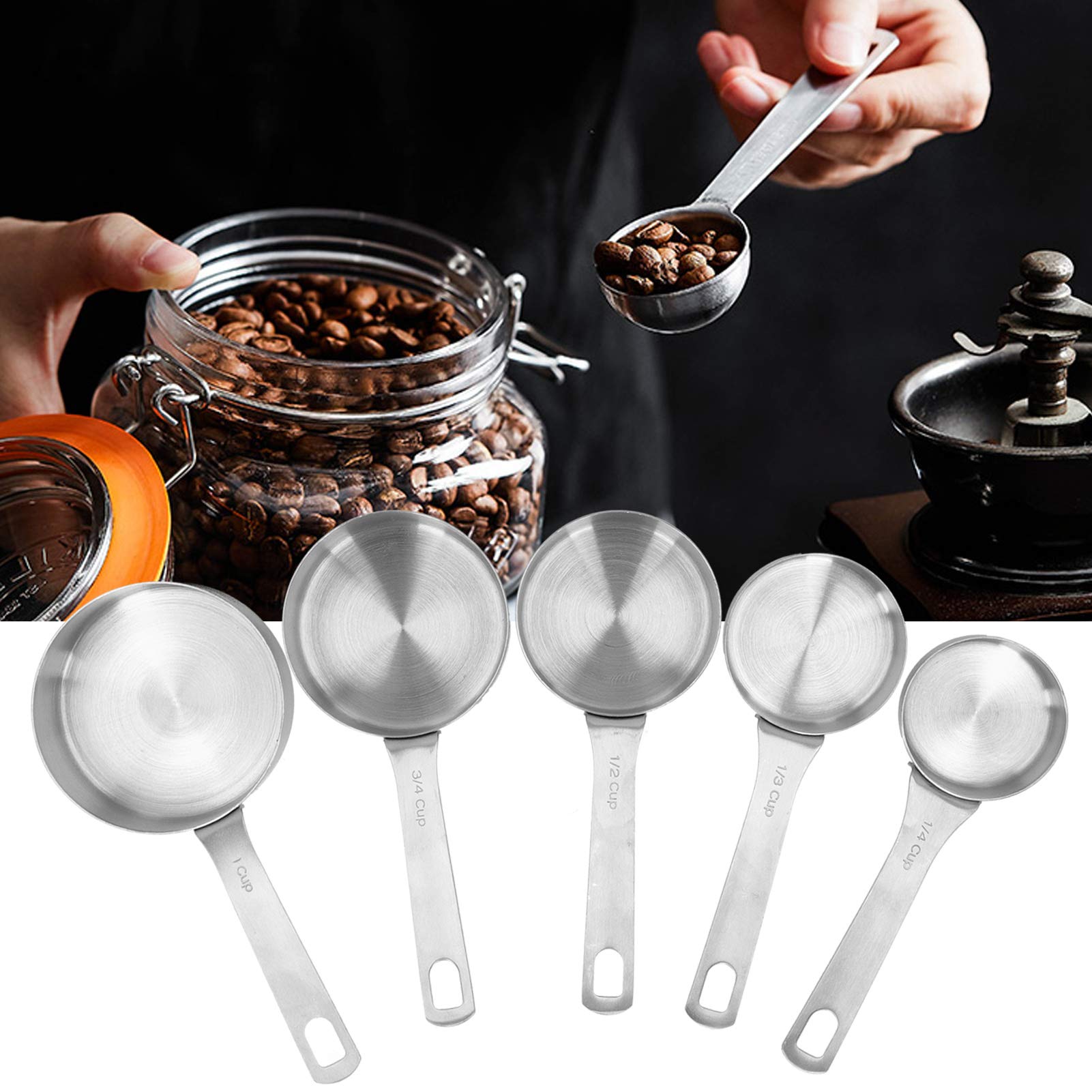 Tissting Tasse à mesurer inox 1/4 cup avec échelle
