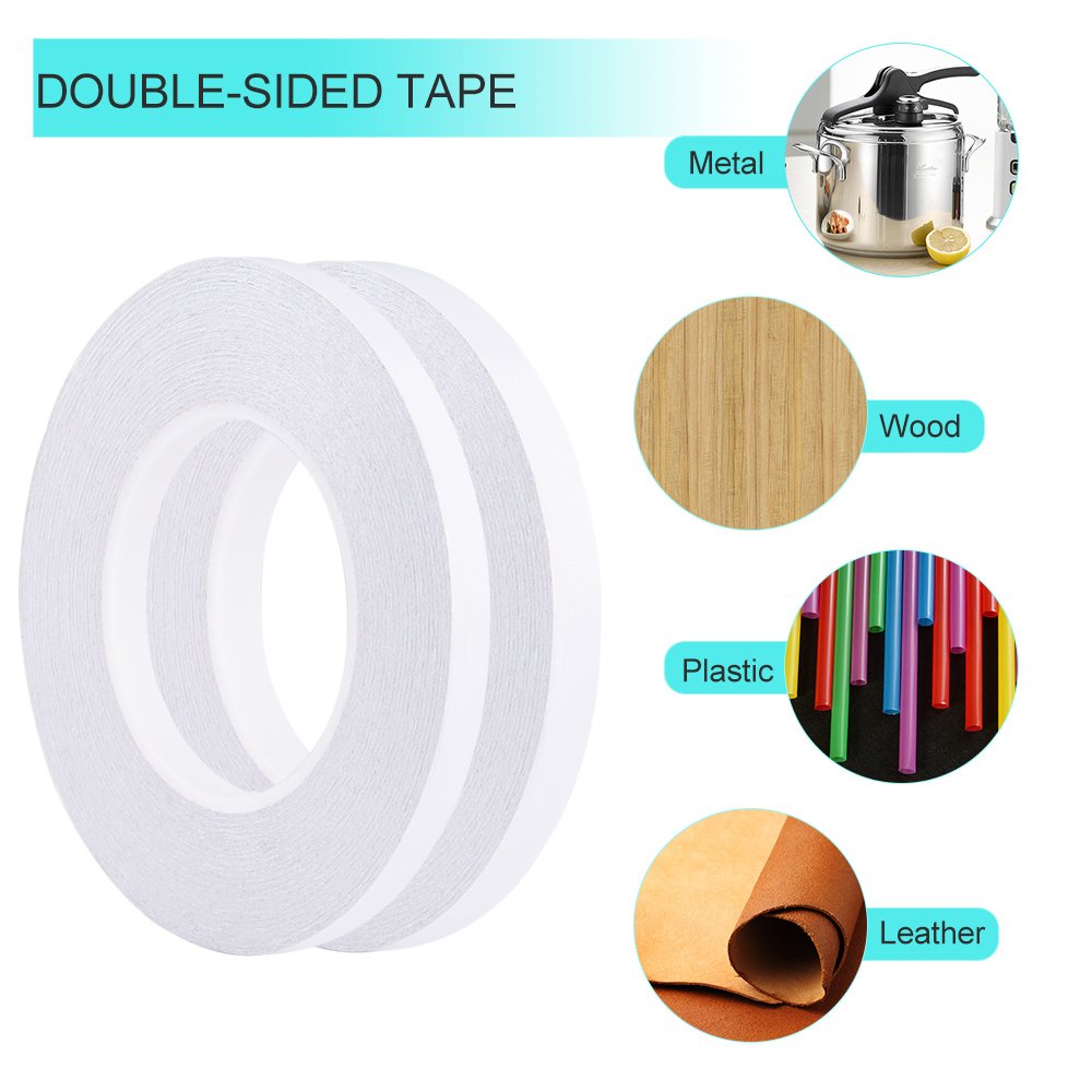 FEPITO Lot 2 Ruban Adhésif Double Face 9mm+12mm x35m