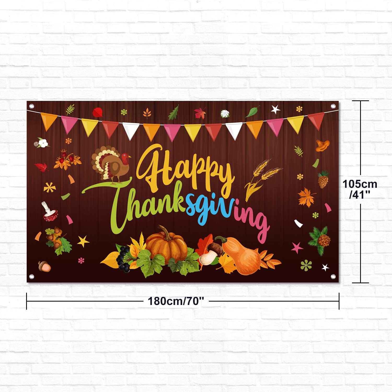 FEPITO Party Bannière Thanksgiving 180x105 cm Automne Dinde