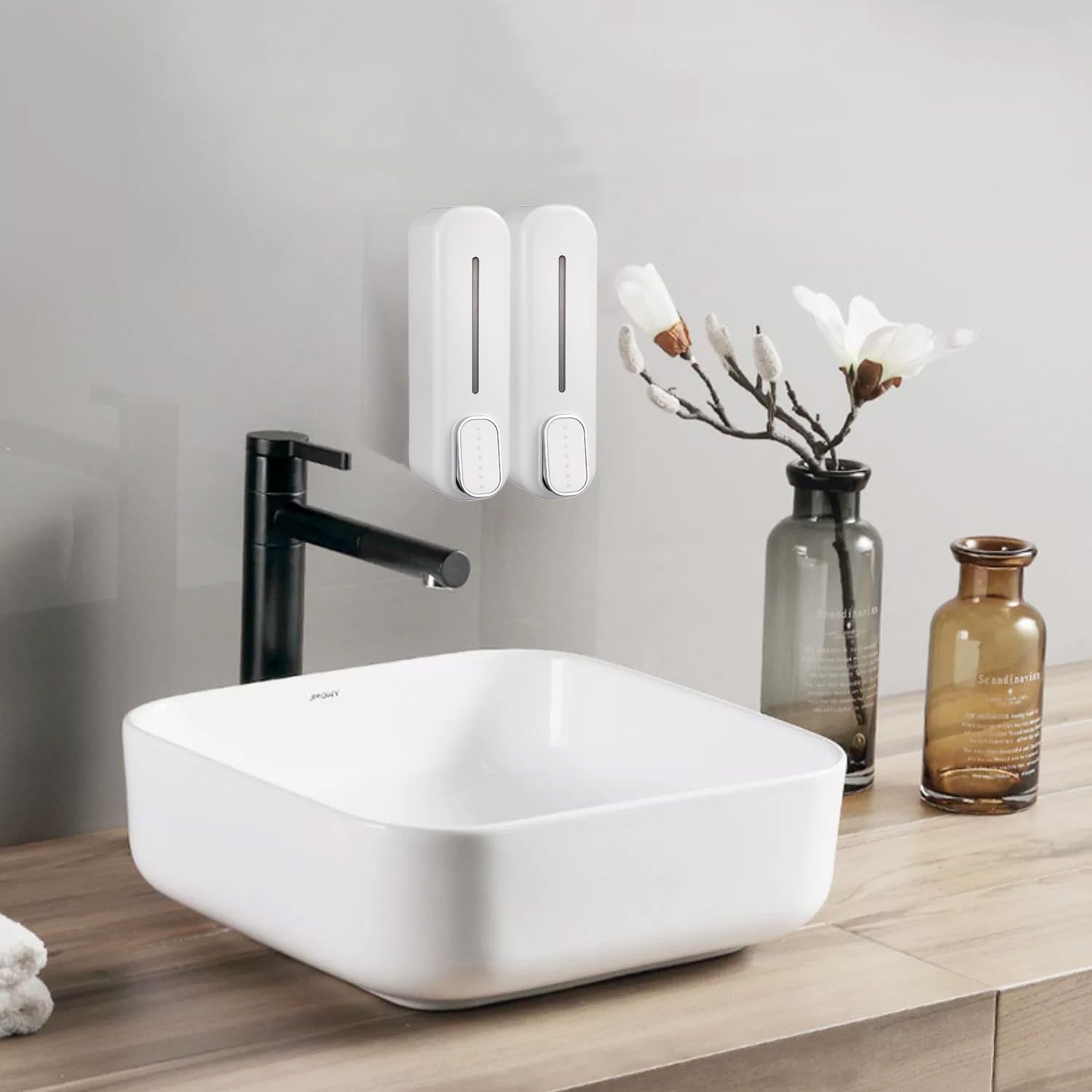 Tissting Kitchen Bathroom distributeur savon mural 300ml blanc