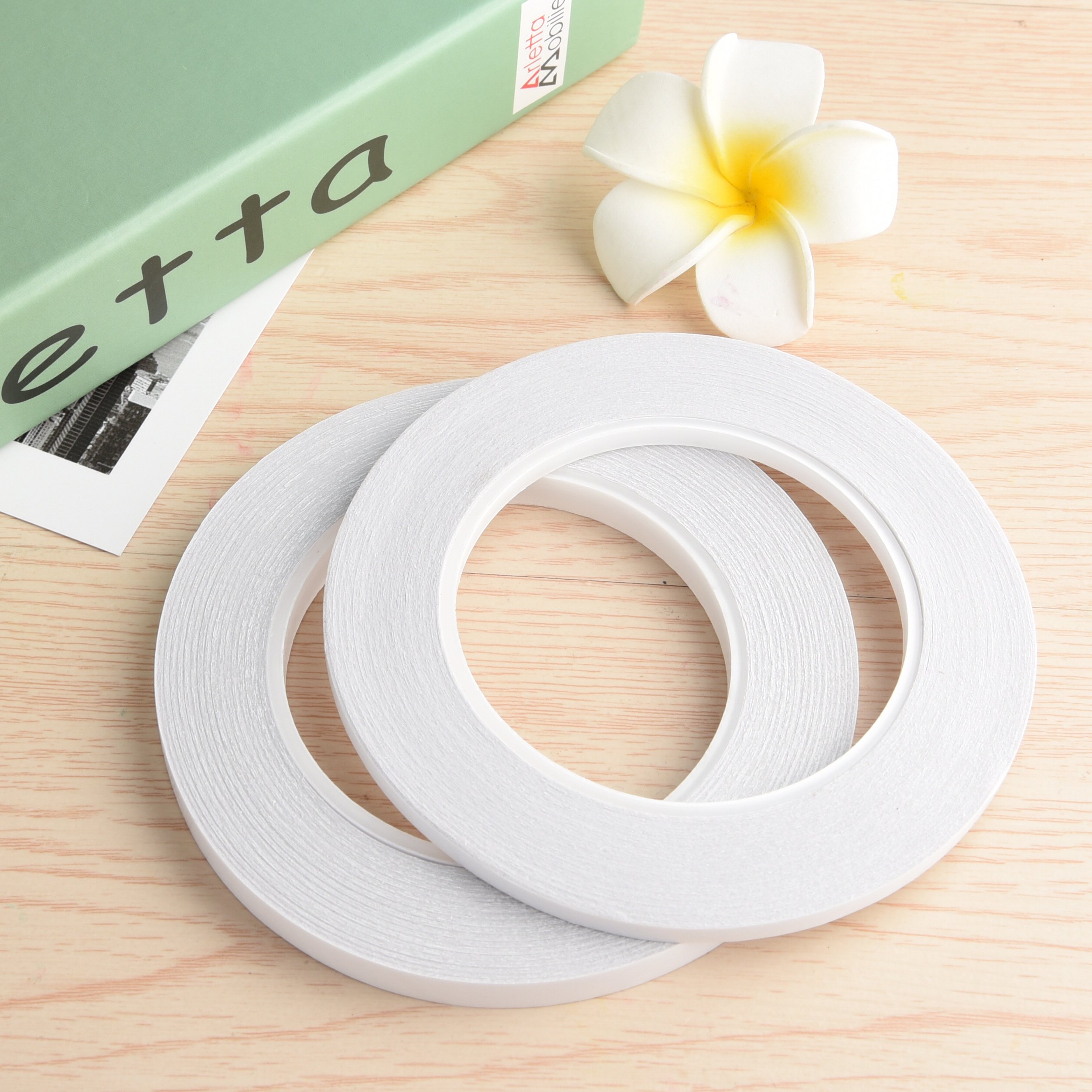 FEPITO 2 rubans double face blanc 5mm 9mm 35m