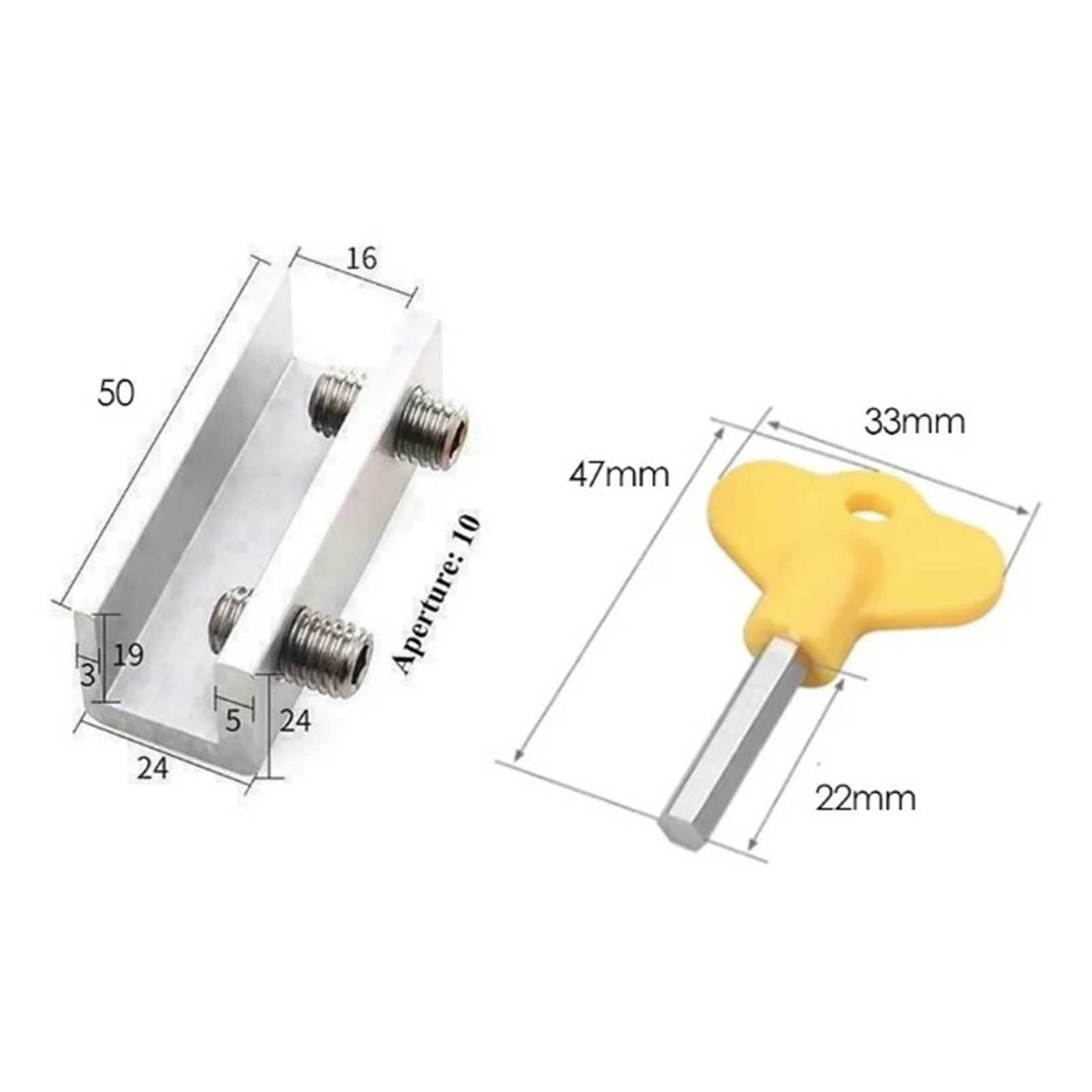 Tissting Verrou Porte Coulissante Noir Acier Lot de 4