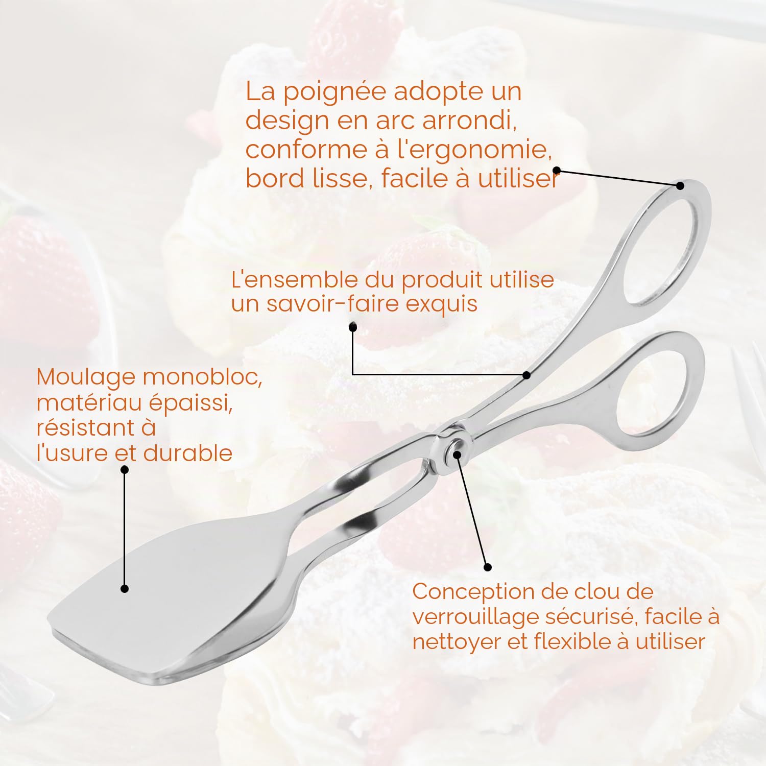 Tissting KITCHEN BATHROOM pince buffet inox 18cm 1 pièce