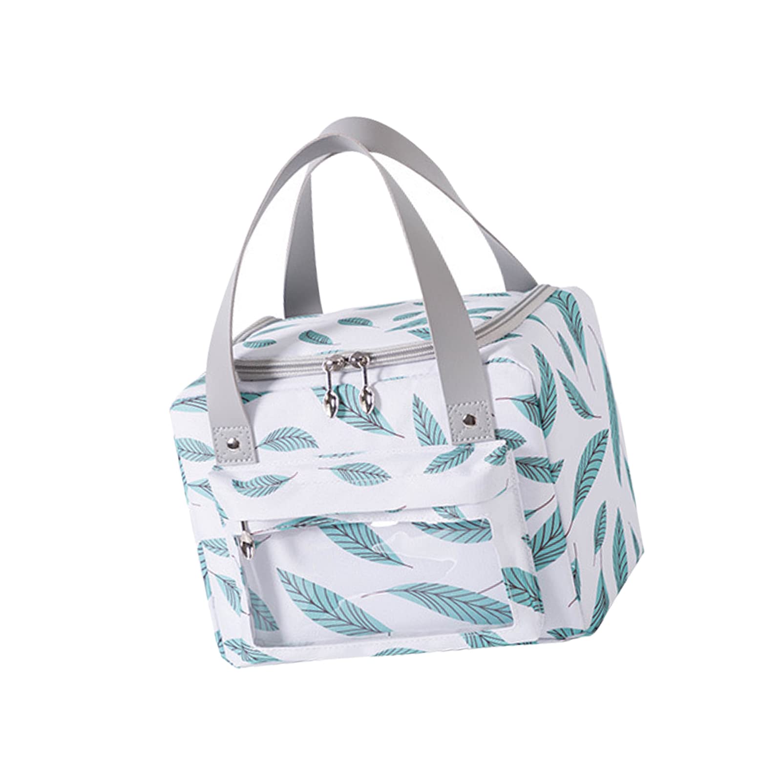 Tissting sac lunch isotherme feuilles blanches portable