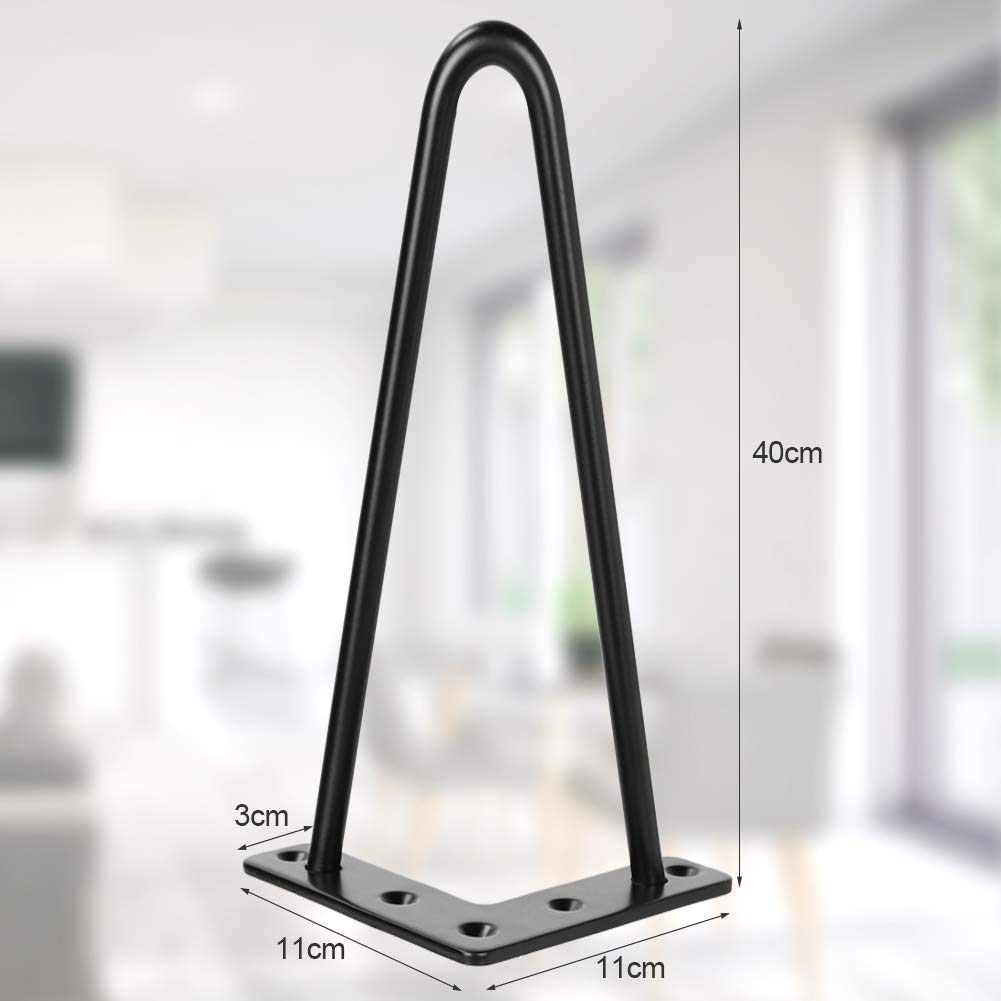Ejoyous Home Improvement Tool pieds table épingle noir 40 cm lot 4