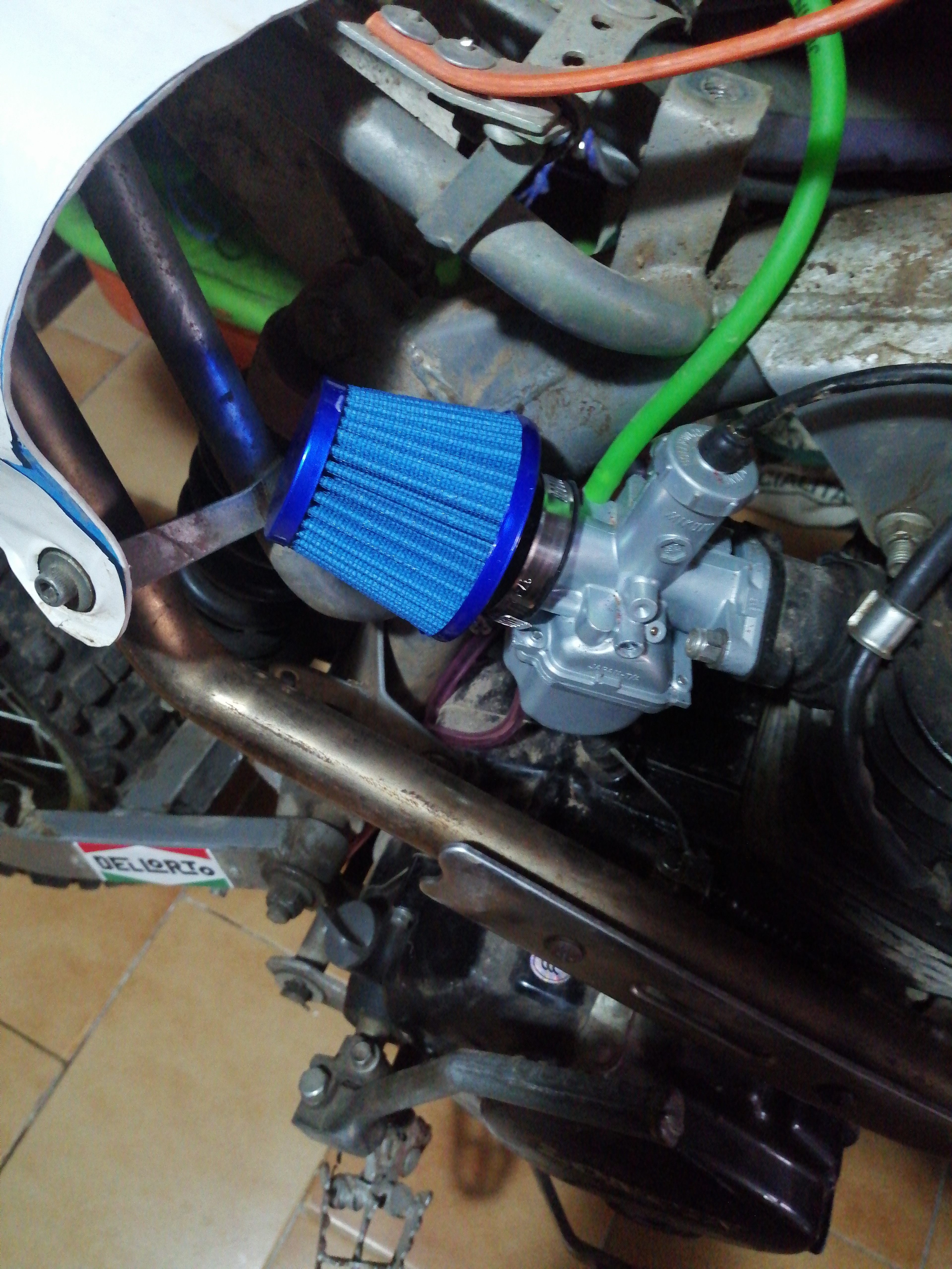 Ejoyous Filtre à Air Moto 38 mm Bleu Universel Quad Pit Bike