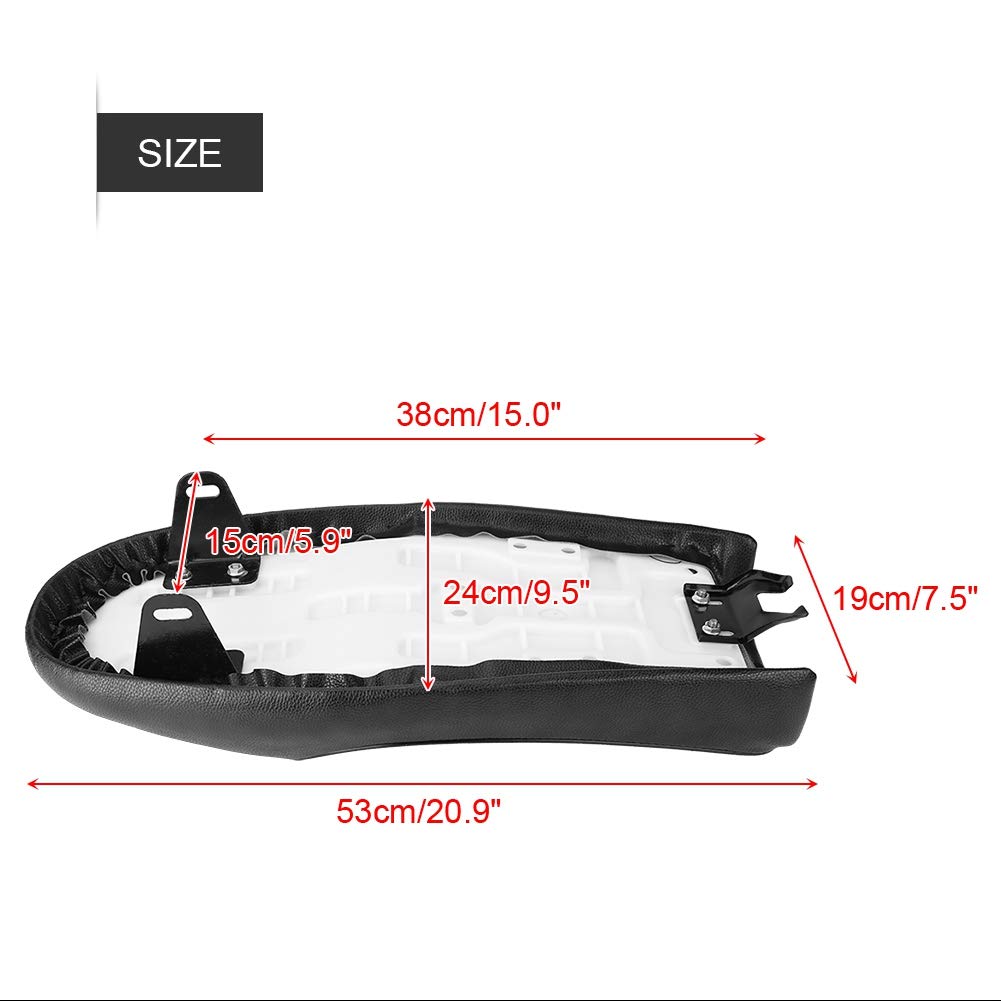 Ejoyous Selle moto cuir PU 53cm noir style B