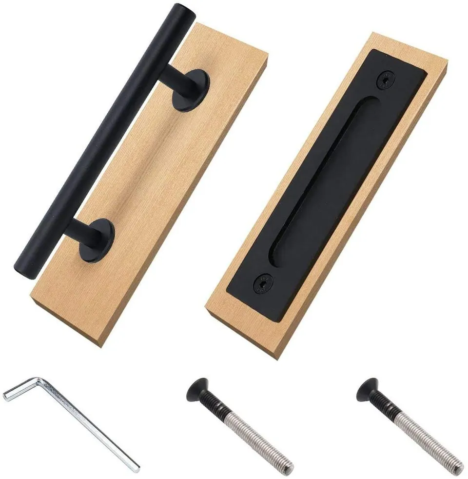 Ejoyous Home Improvement poignée porte grange noire acier
