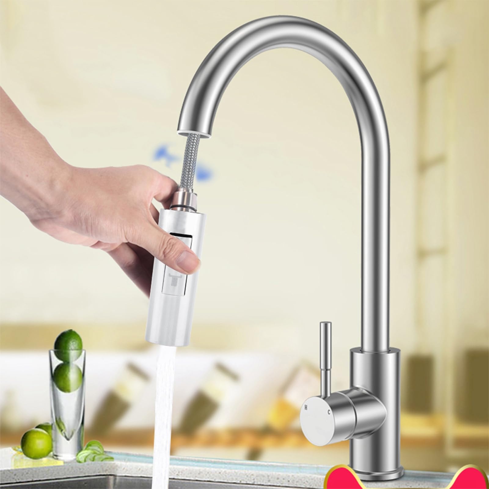 FTVOGUE Robinetterie tête pulvérisation G1/2 ABS argent