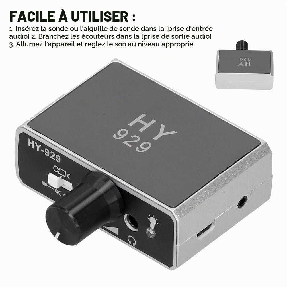 Tissting DIY Détecteur Fuite Eau Souterraine Double Sonde ABS