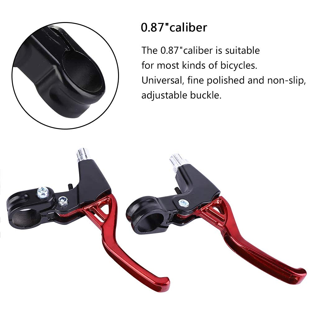 Ejoyous Paire Leviers Frein Vélo Aluminium Rouge