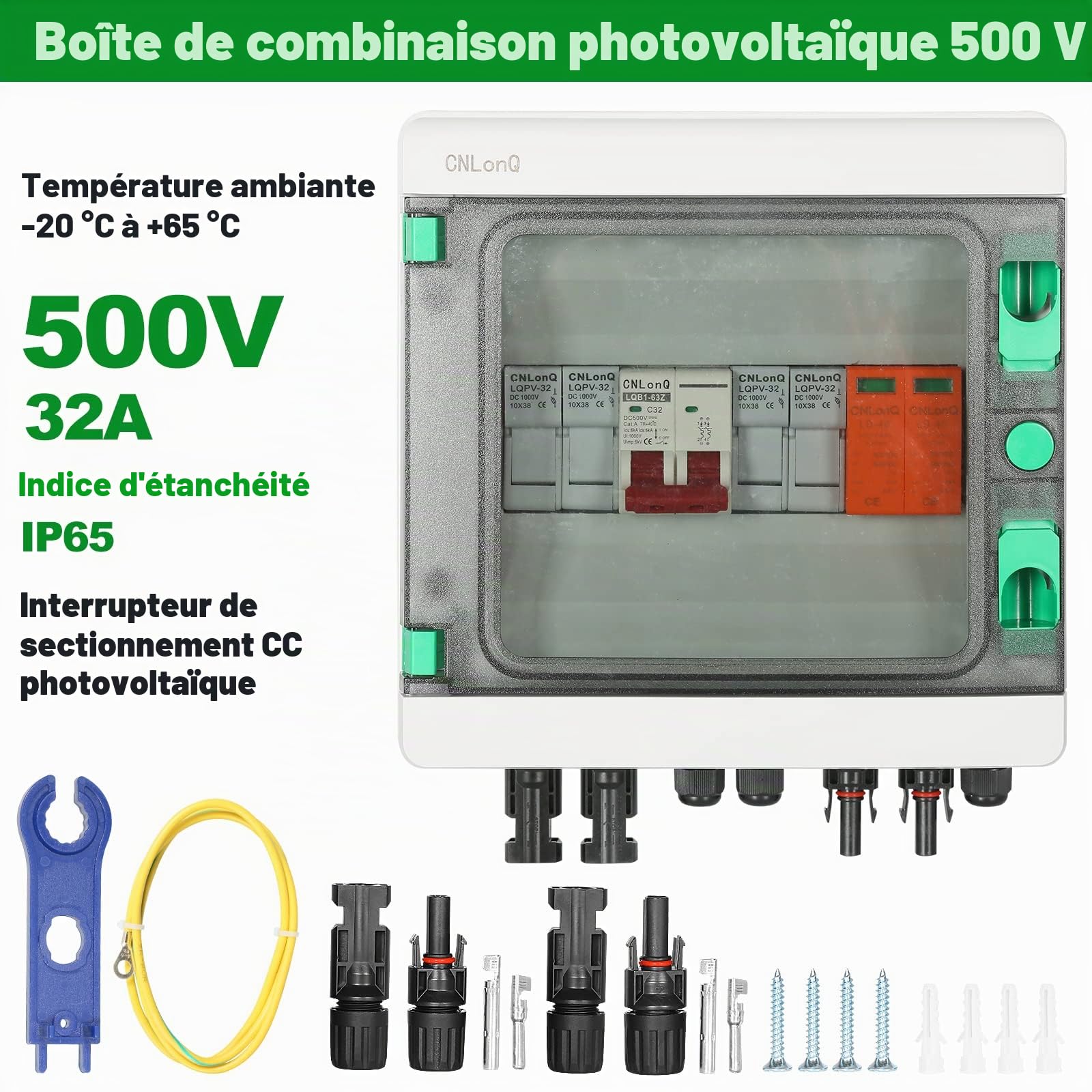 Jadeshay Solaire Photovoltaïque boîtier combinaison 2 voies IP65