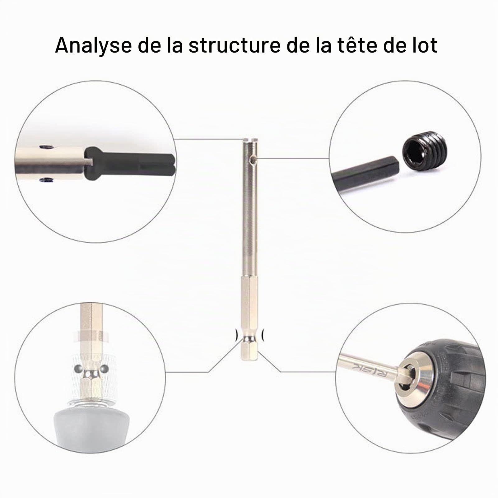 Tissting Outil Rayons Vélo Clé Inox avec Embout Perceuse