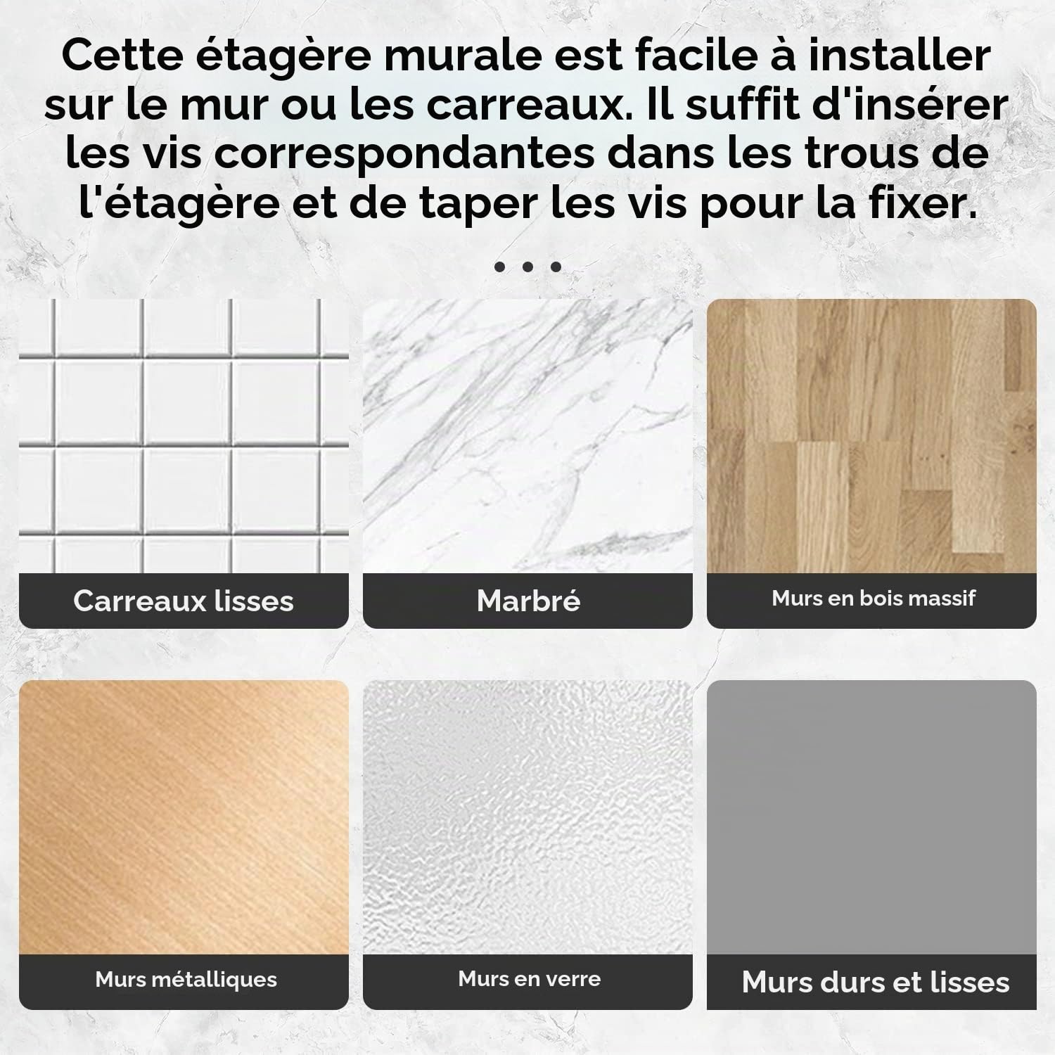 Tissting Étagères Murales Acrylique Transparent Lot 3