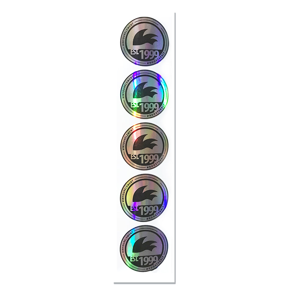 Rooster Merchandise 99 stickers holographic 50mm lot de 5