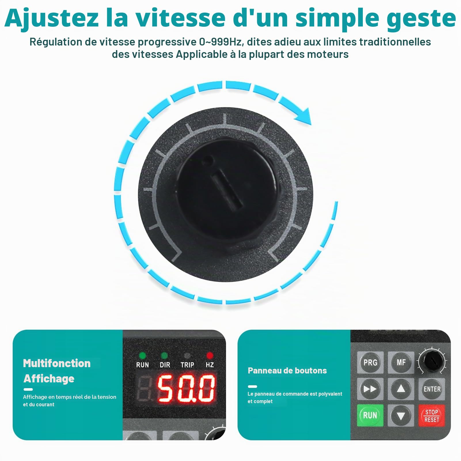 Jadeshay Variateur Fréquence 220V 0,75kW Mono Triphasé VFD