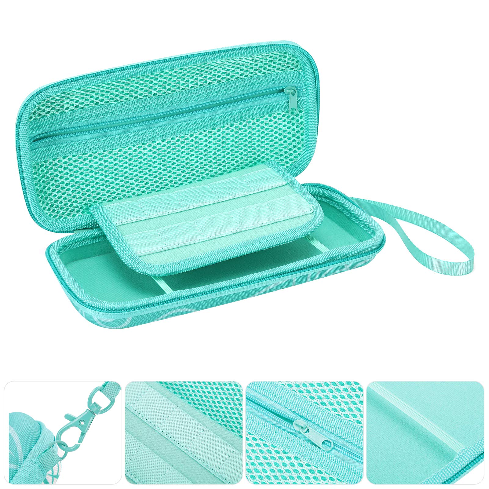 Ejoyous Étui Switch Coque EVA 8 Cartes Motif Feuilles