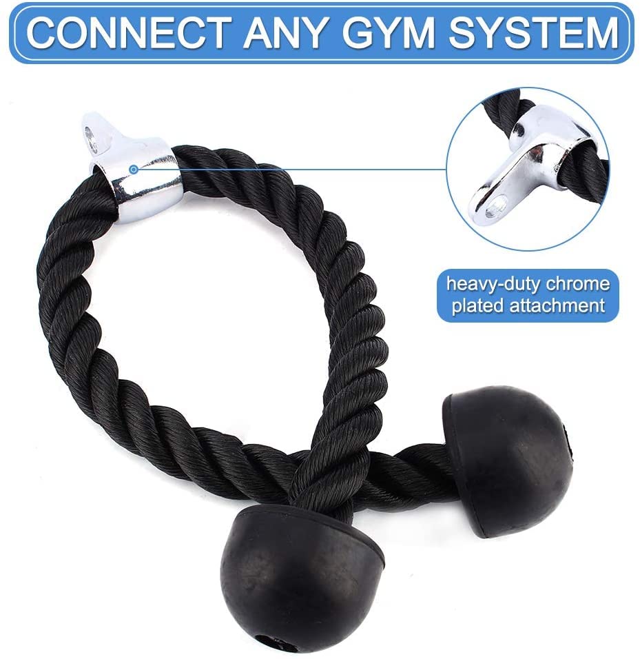 Ejoyous Sports Corde Triceps Poulie 70 cm Nylon Poignées Caoutchouc