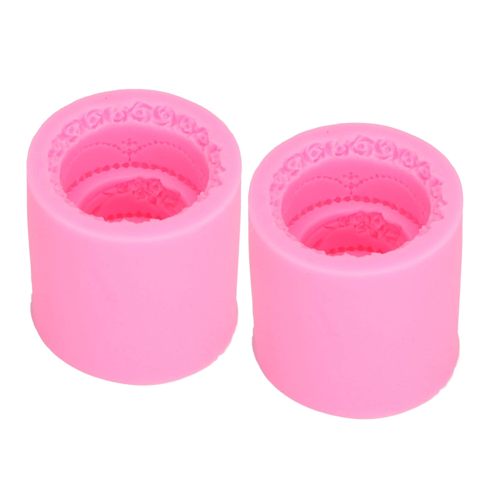 Tissting Mini Gâteau Mariage Moule Silicone Lot 2 Rose 6 cm