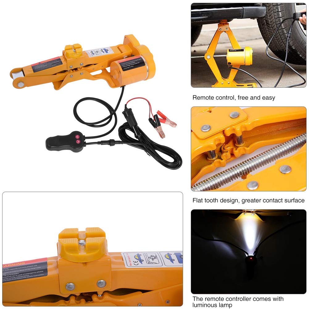 Ejoyous Cric électrique ciseaux 12V 2T 12-35 cm