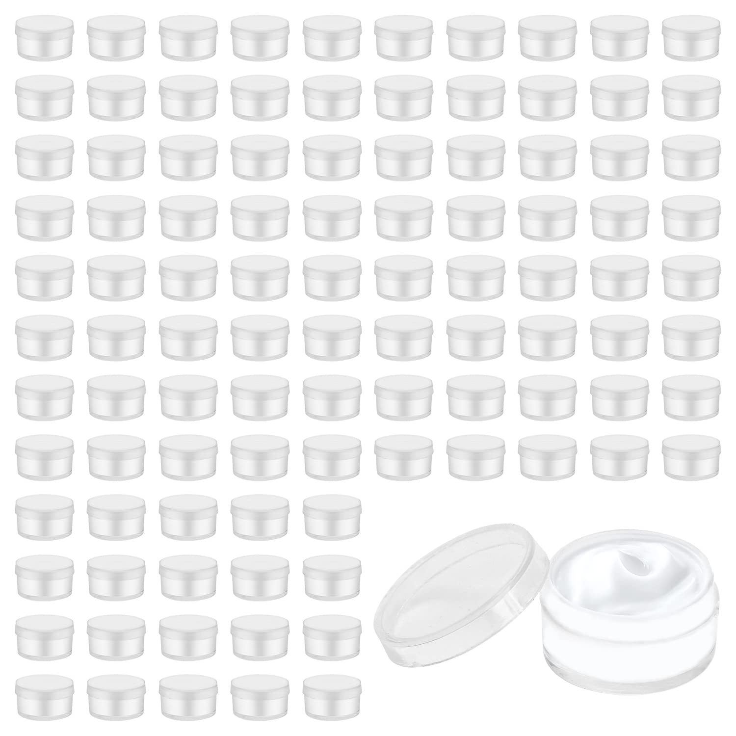 Tissting 100 Mini Pots Cosmétiques Plastique 2x2x1 cm