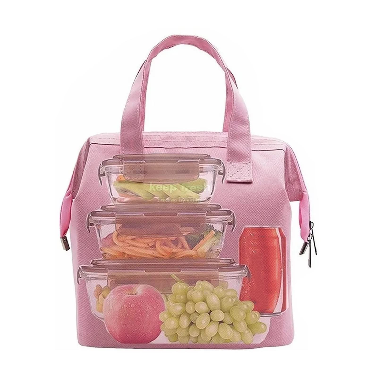 Tissting Sac Lunch Isotherme Rose Oxford 23x14x24 cm