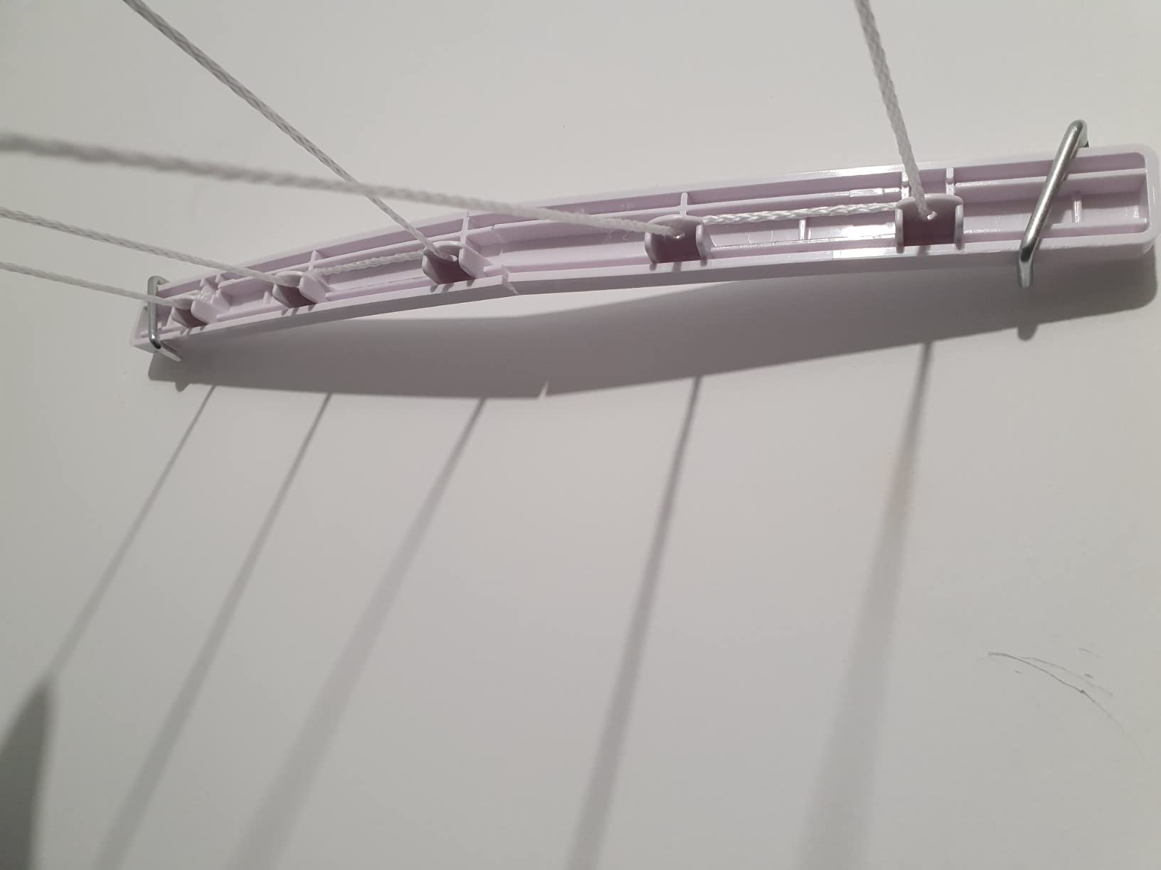 Tissting Corde à Linge Rétractable Murale 5 Fils plastique