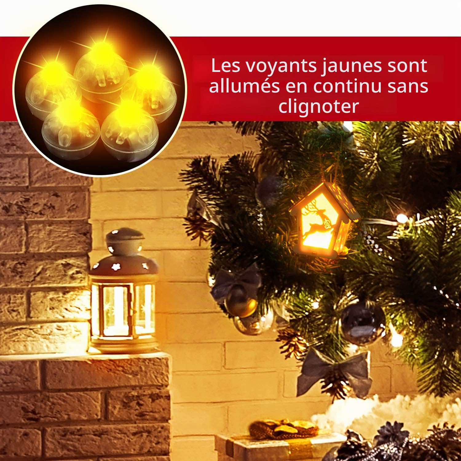 FEPITO Party Decorations boules LED jaune chaud 20 pièces 1,4 cm