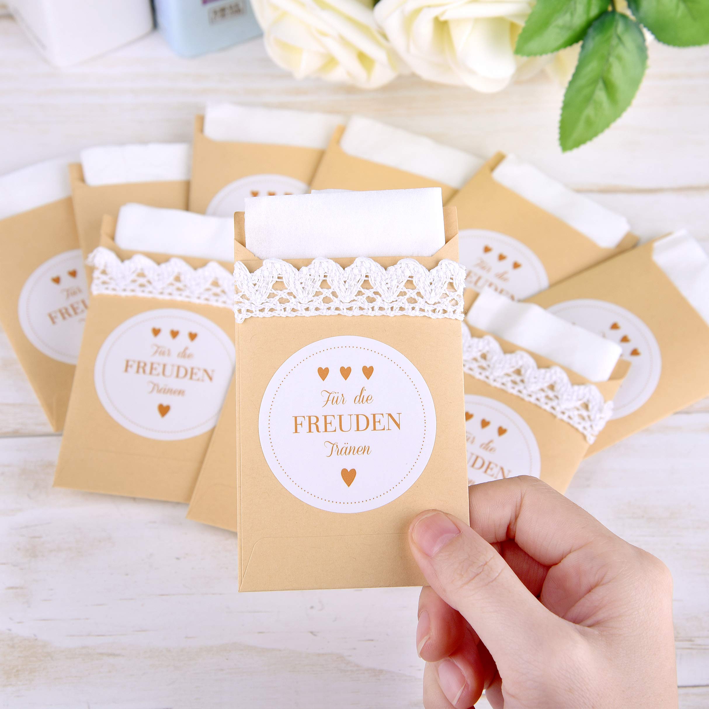 FEPITO 100 sacs papier mariage kraft larmes joie
