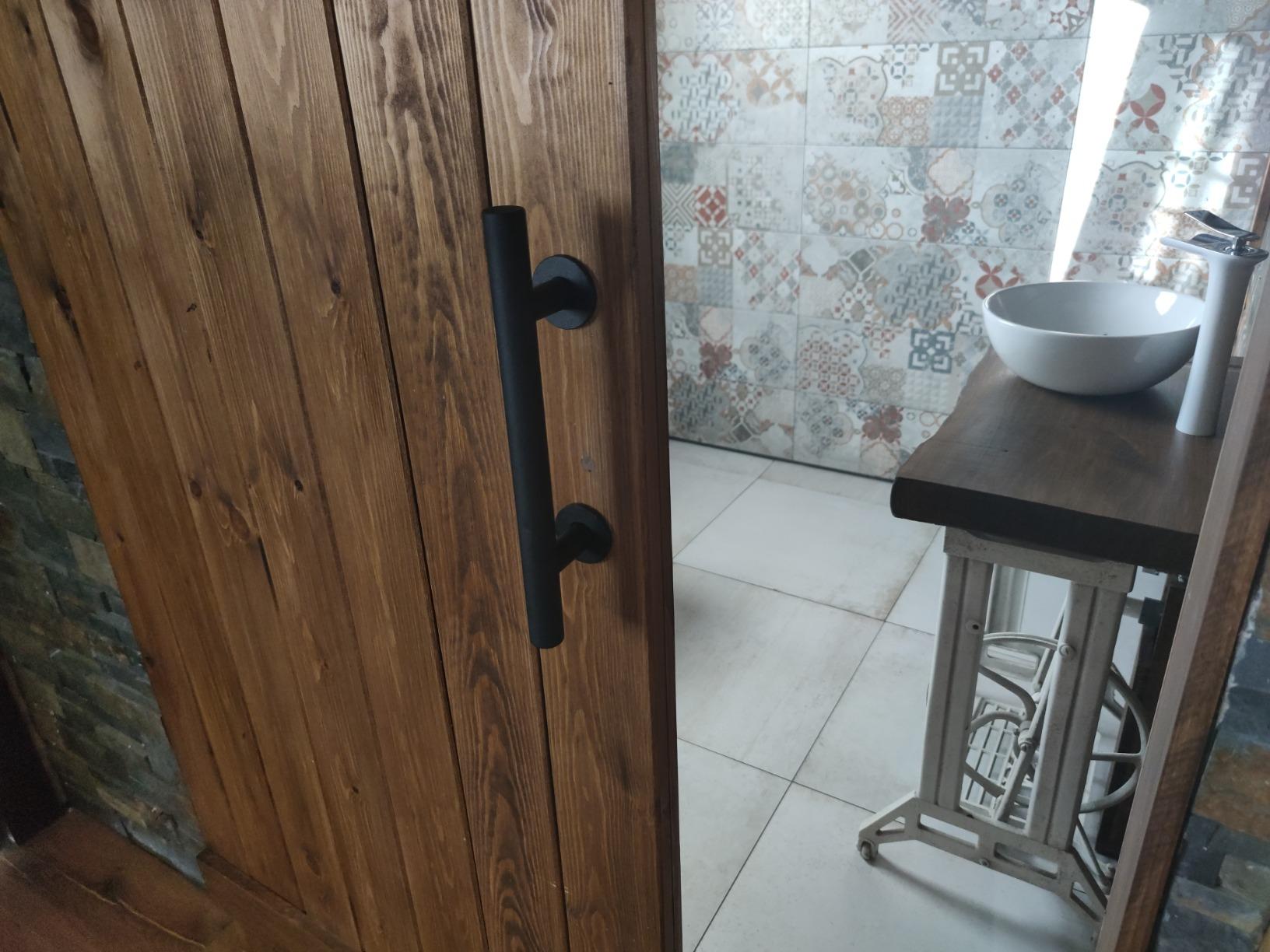 Ejoyous Home Improvement poignée porte grange noire acier