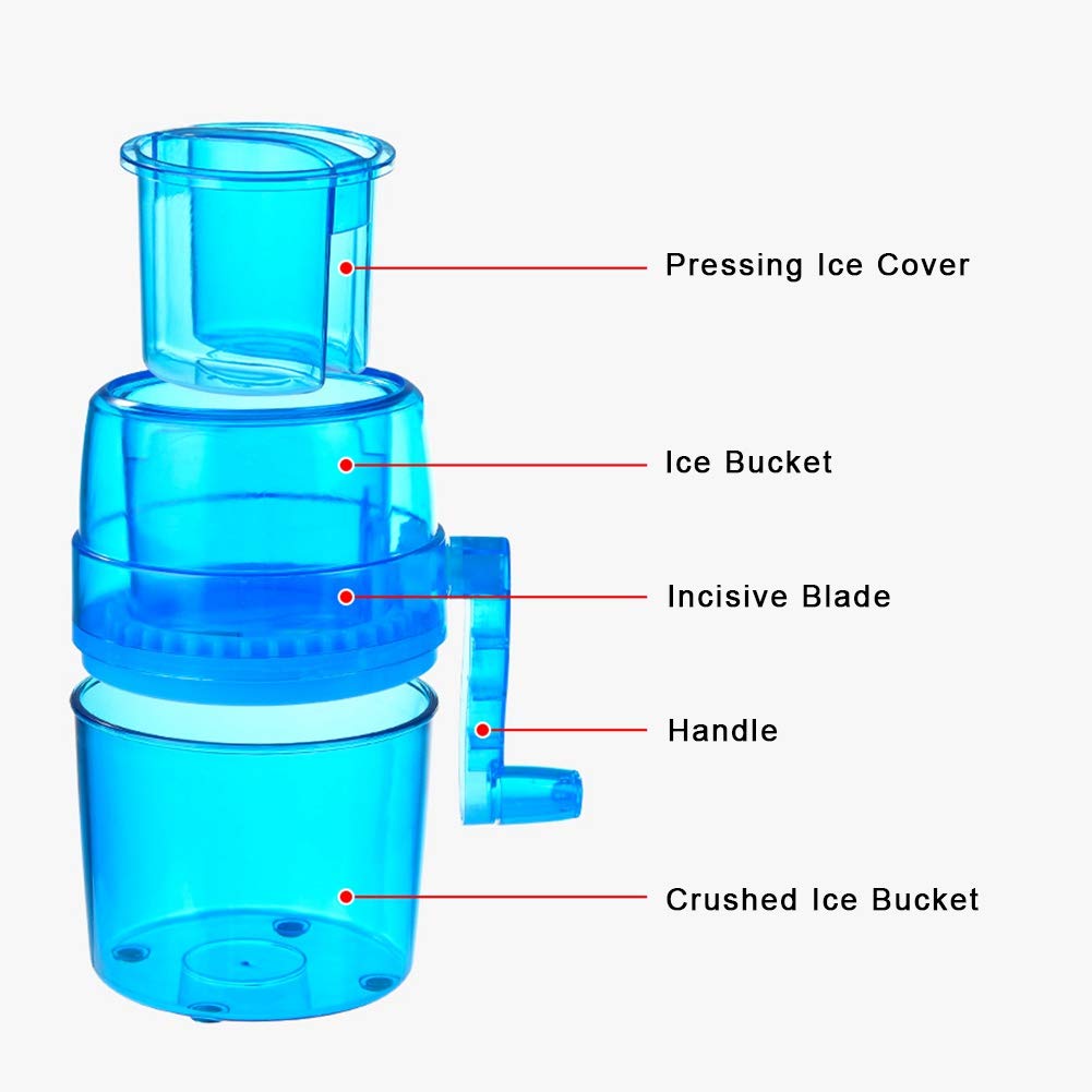 Tissting Broyeur à Glace Manuel Bleu 20 cm Inox