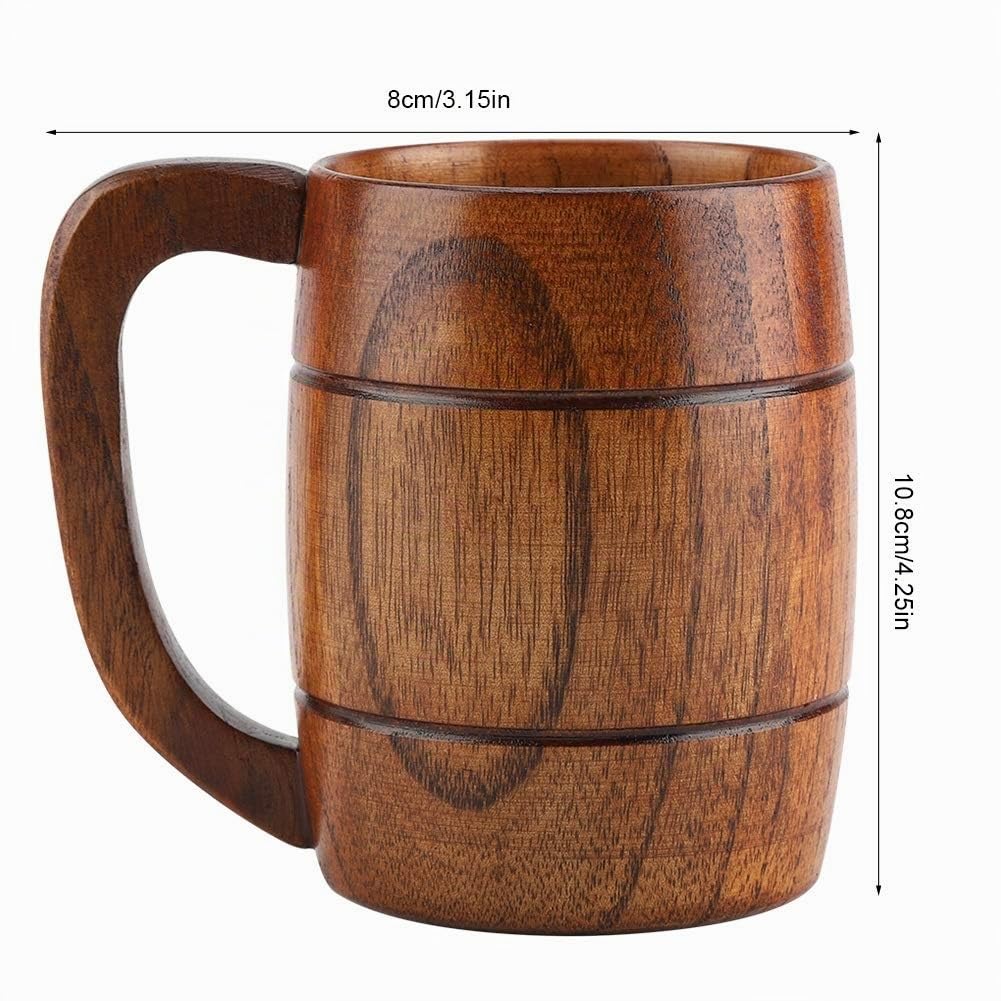 Jadeshay Articles Ménagers tasse bois 350ml bois foncé
