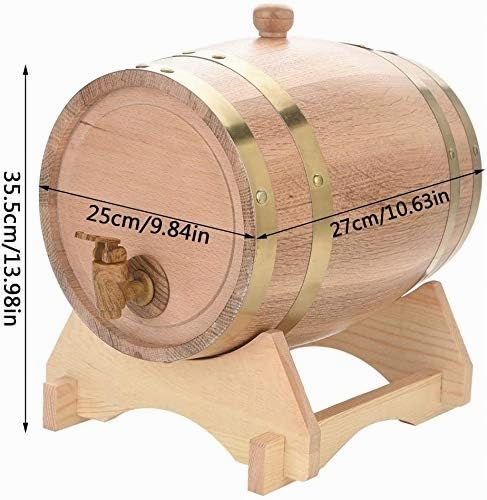 Ejoyous Tonneau Vin Chêne 5 L + Support Robinet