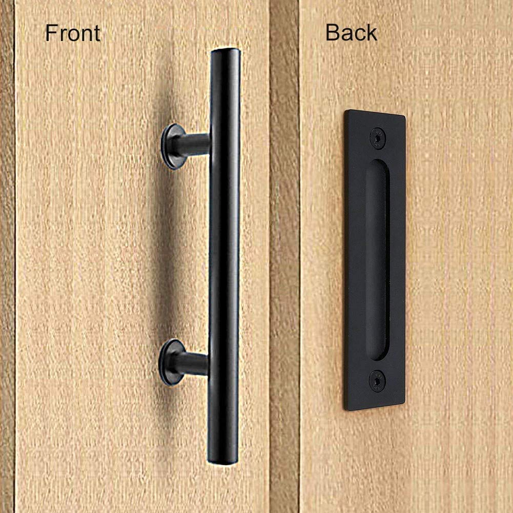 Ejoyous Home Improvement poignée porte grange noire acier
