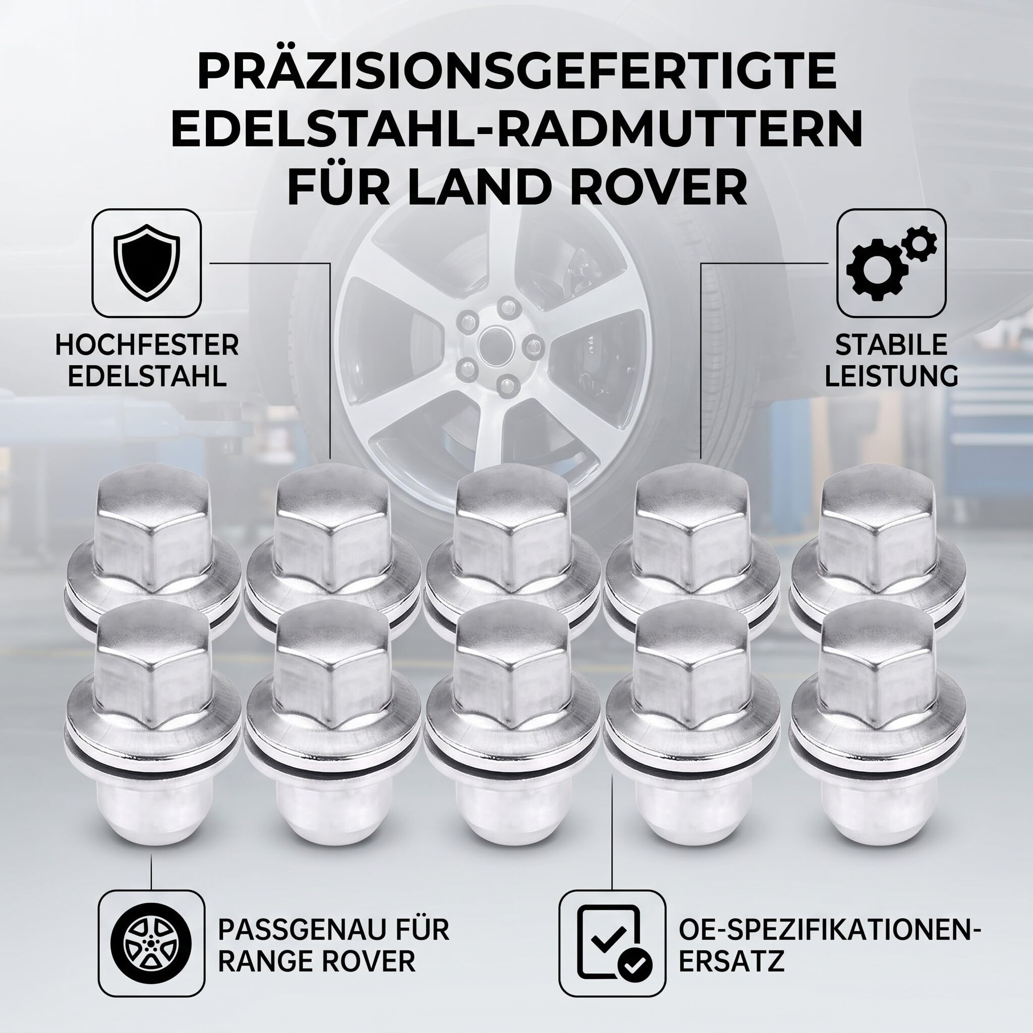 Ejoyous Écrous roue LR068126 inox 20 pcs Discovery