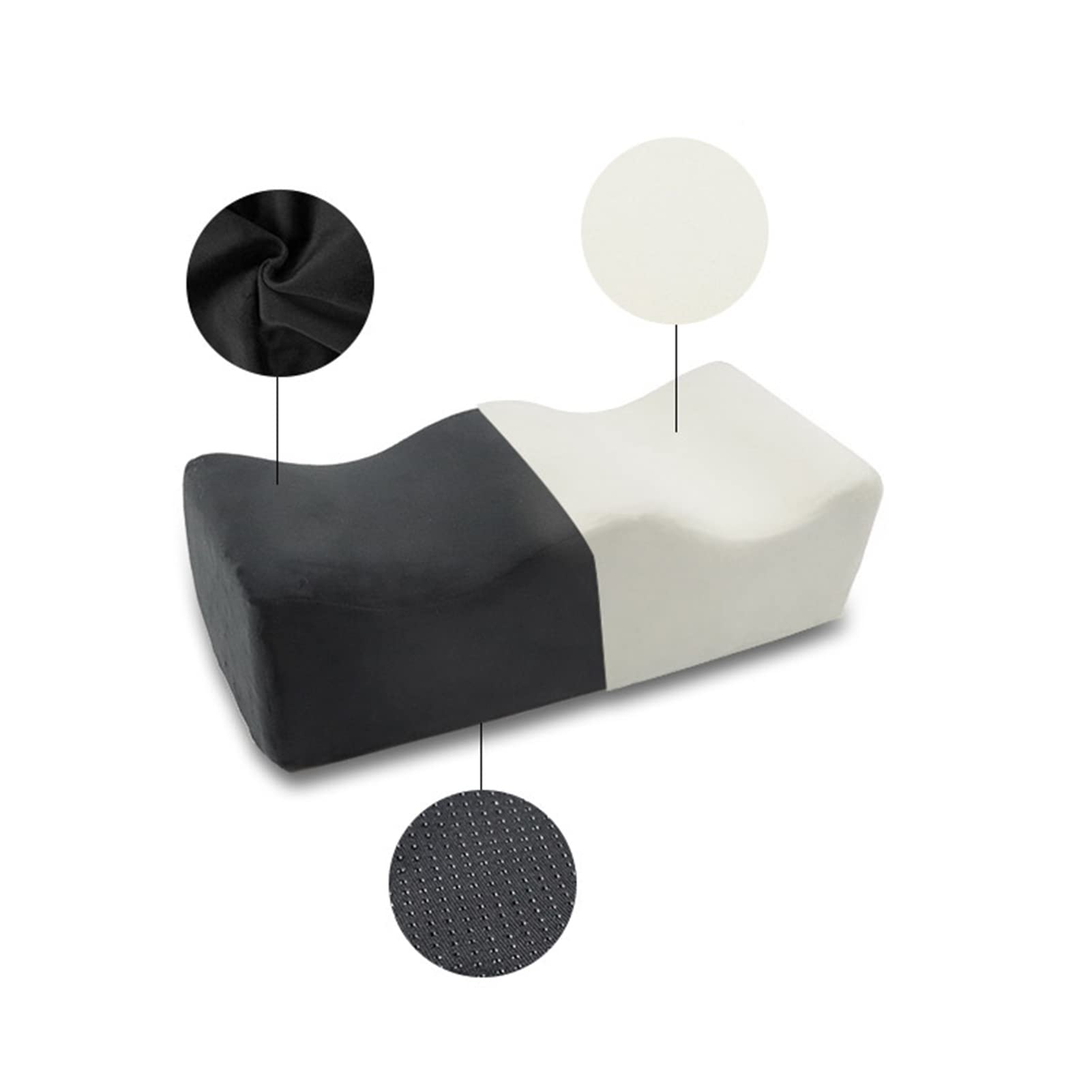 Tissting Coussin de Siège Noir Ergonomique 42cm