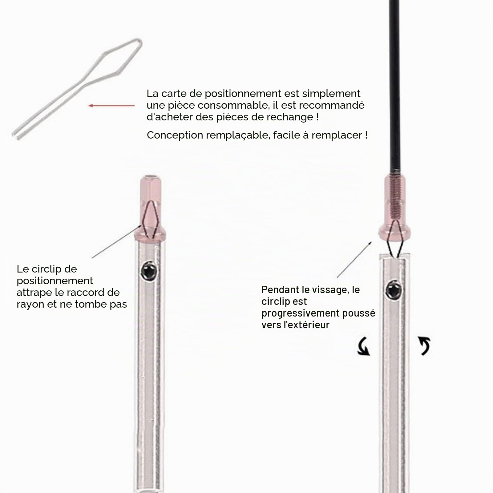 Tissting Outil Rayons Vélo Clé Inox avec Embout Perceuse