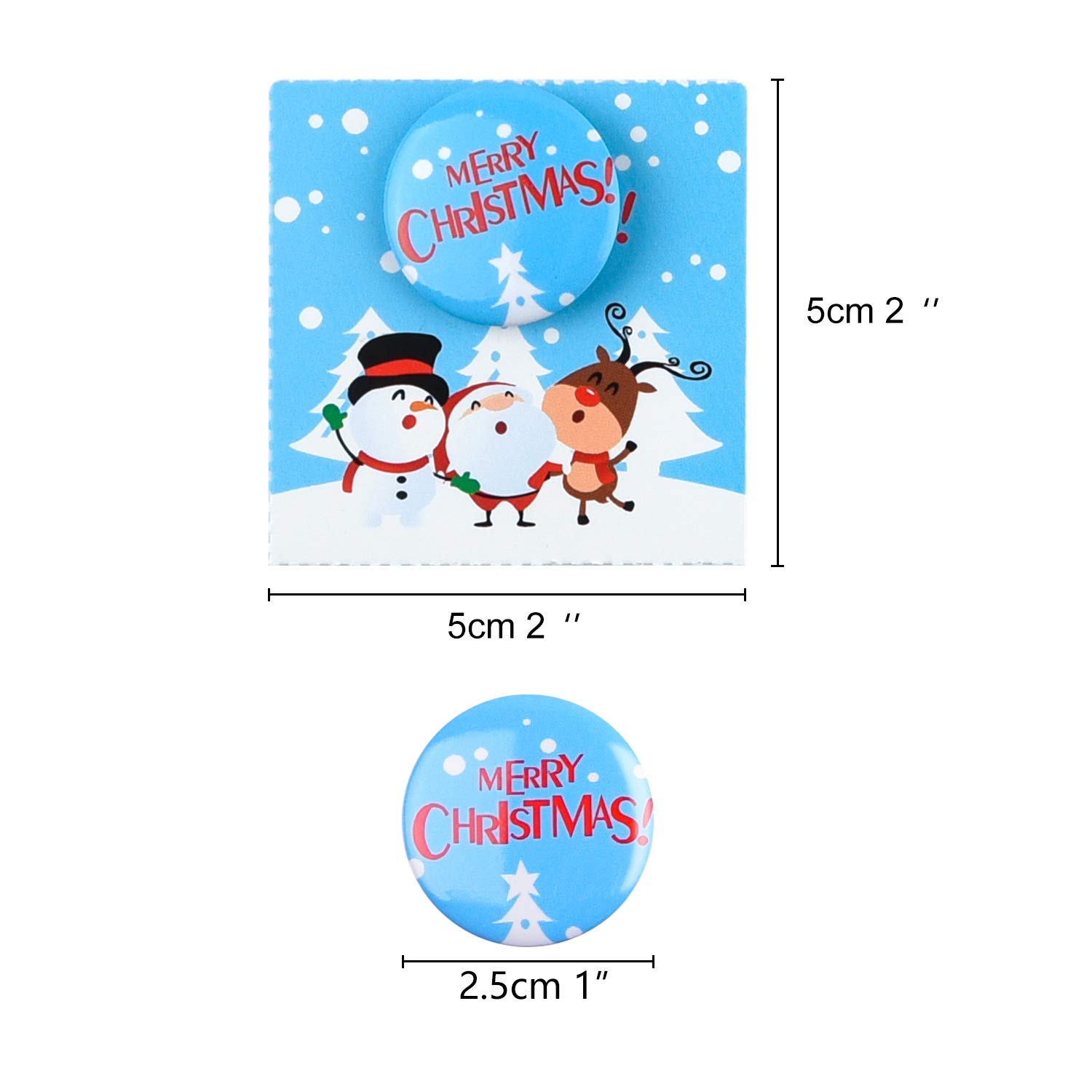FEPITO Joyeux Noël Badges Boutons + Cartes Lot 36