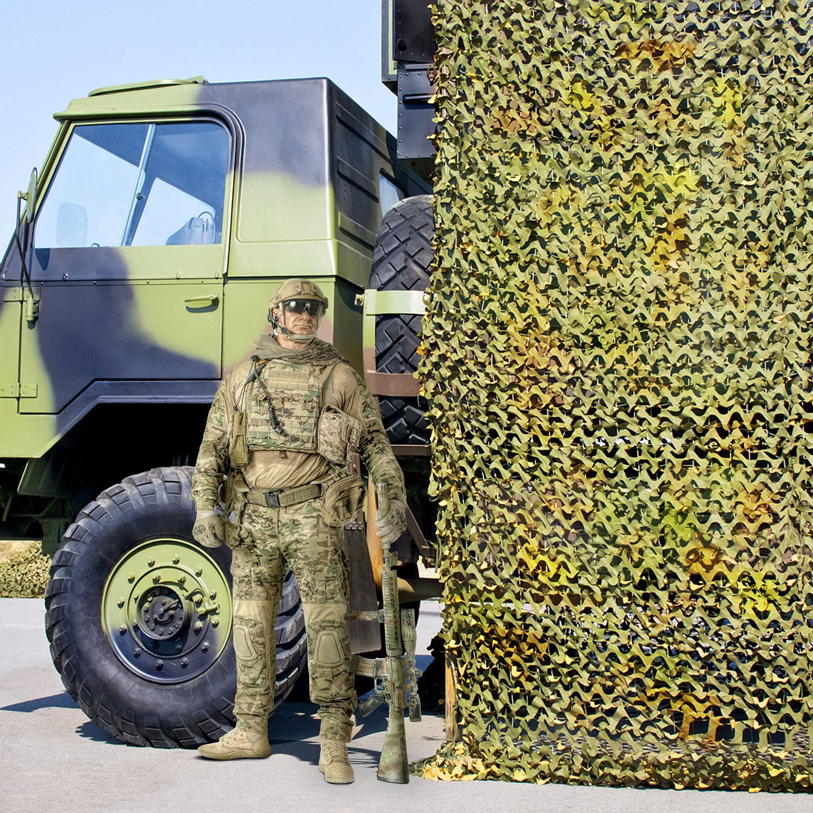 Ejoyous Sports 3x5m filet camouflage jungle Oxford