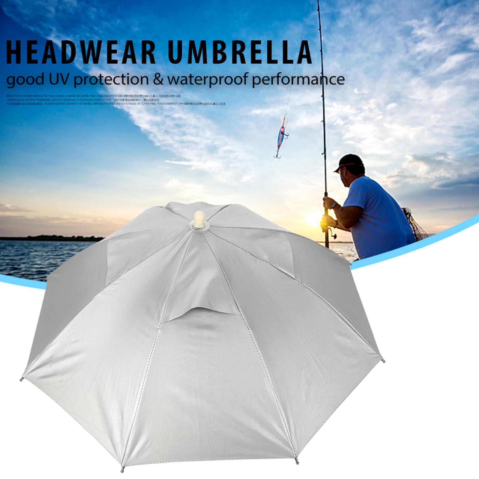 Ejoyous Sports Chapeau Parapluie 26 Pouces Pliable Anti-UV