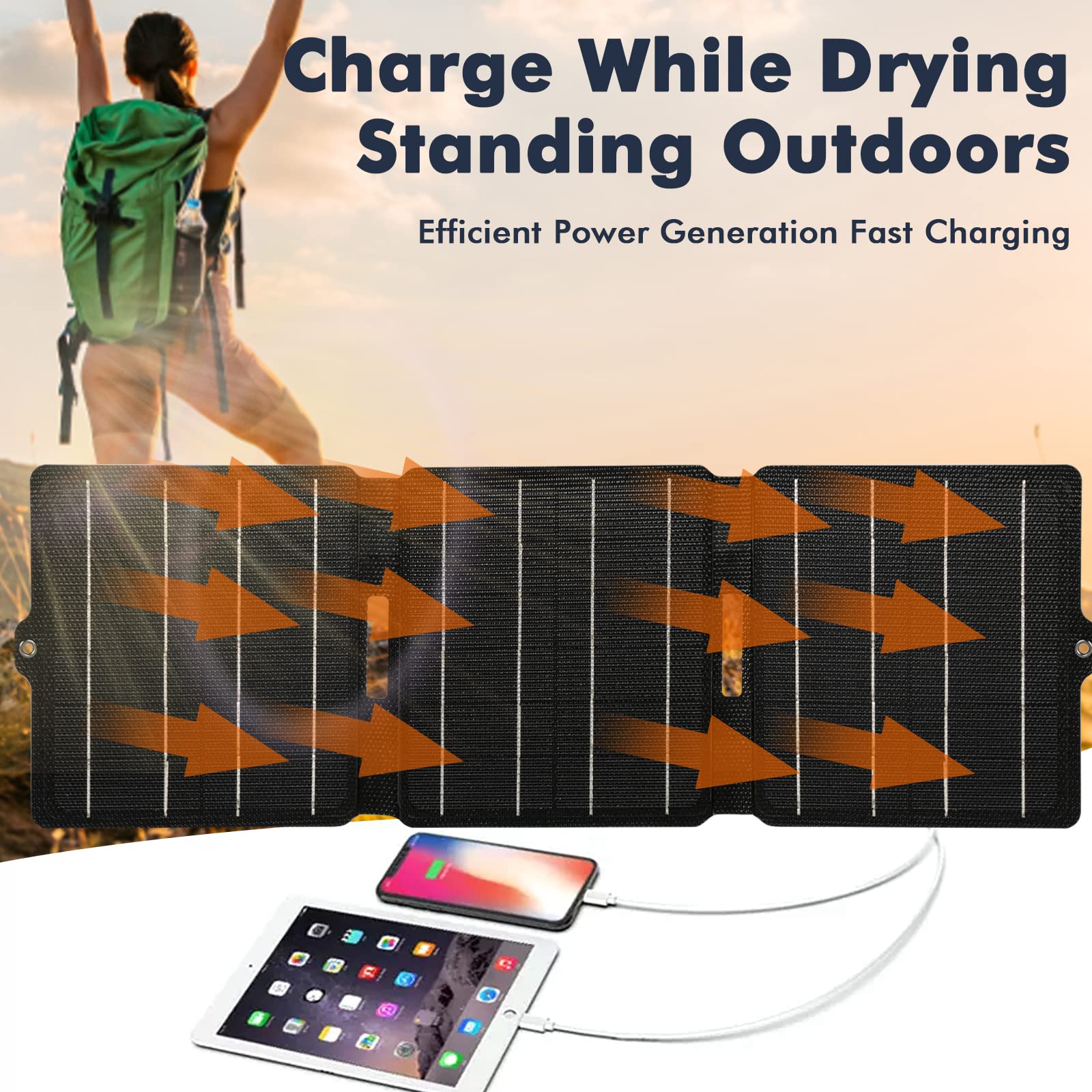 Jadeshay Solaire 20W panneau portable pliable USB