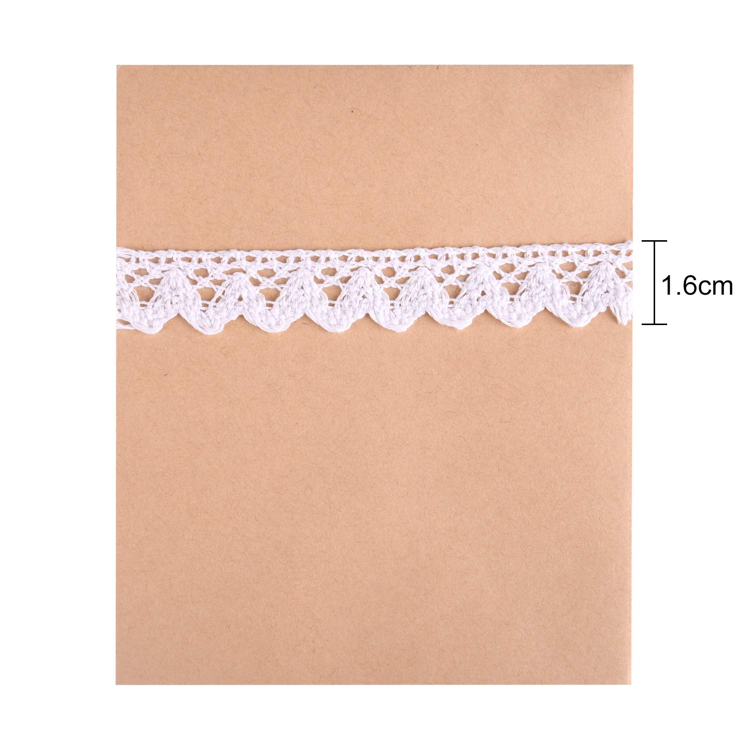 FEPITO Ruban Dentelle Blanc Adhésif 15 mm x 3,4 m Lot 2