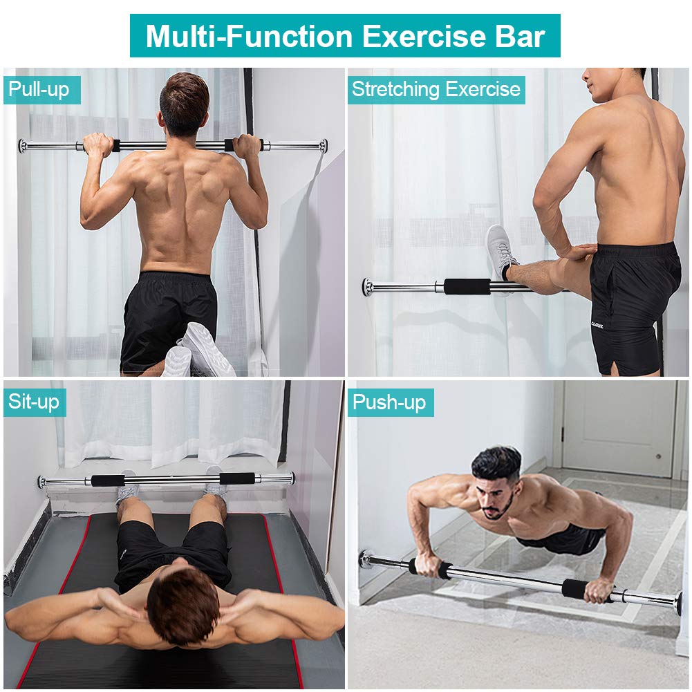 Ejoyous Barre Traction Porte 60-100 cm Inox 100 kg