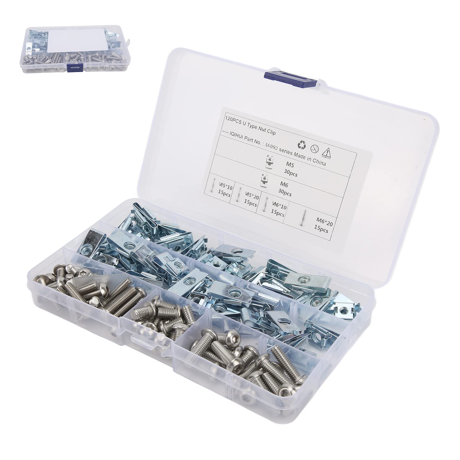 Tissting VEHICLE BOAT clip écrou U M5 M6 kit 120 pièces